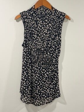 INC International Concepts Womens Black and White Polka Dot Sleeveless Top